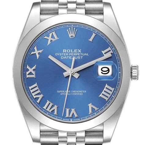 rolex medio acciaio|rolex datejust blu.